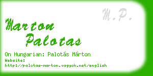 marton palotas business card